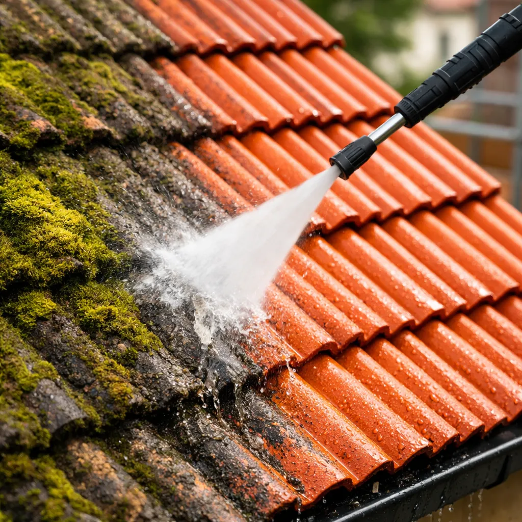 Nettoyage et démoussage de toiture professionnel par Sauzaire Couverture Rénovation